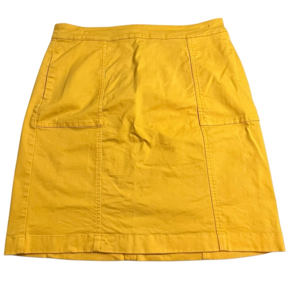 Boden Womens 4 Yellow Canvas Pencil Mini Skirt